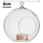 Hanging Clear Glass Tealight Holder- Globe Sphere - Small 8cm